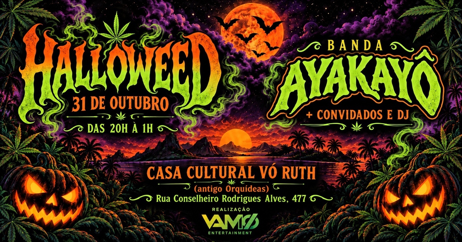 1° HALLOWED c / BANDA AYAKAYÔ + CONVIDADOS E DJ - São José dos Campos, SP