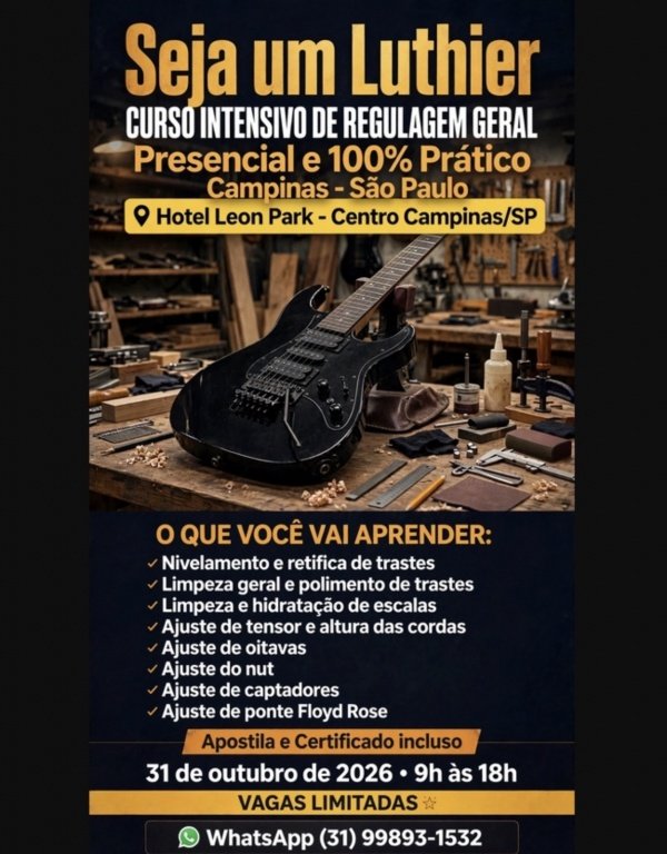 Imagem do evento Curso Luthier Campinas Modulo Regulagem Geral