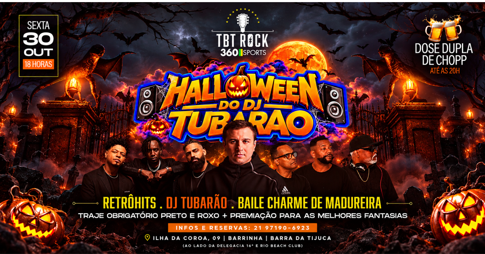 HALLOWEEN DO DJ TUBARÃO | DJS BAILE CHARME DE MADUREIRA | DJ TUBARÃO | RETROHITS | BARRA DA TIJUCA - Rio de Janeiro, RJ