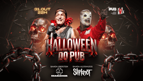 Imagem do evento Halloween do Pub c/ Slipknot cover (Allyenados) e Rammstein cover (Uberstein)