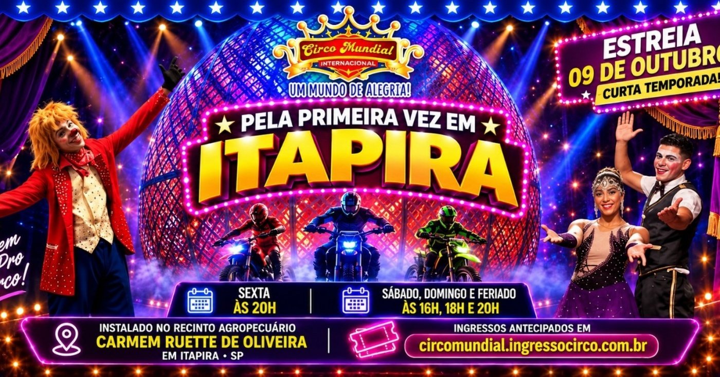 Imagem publicada pela fonte para Circo Mundial em Itapira
