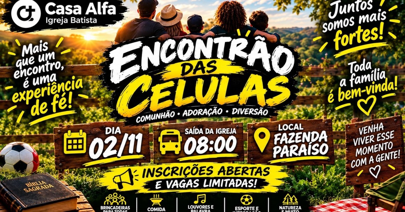 Imagem publicada pela fonte para Encontrão das Celulas - 2026