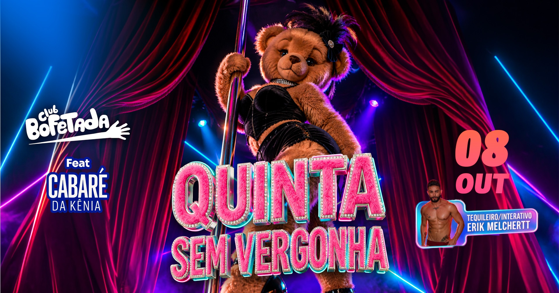 Imagem da fonte — BOFETADA - QUINTA SEM VERGONHA feat CABARÉ DA KENIA - OPEN BAR 08/10/2026