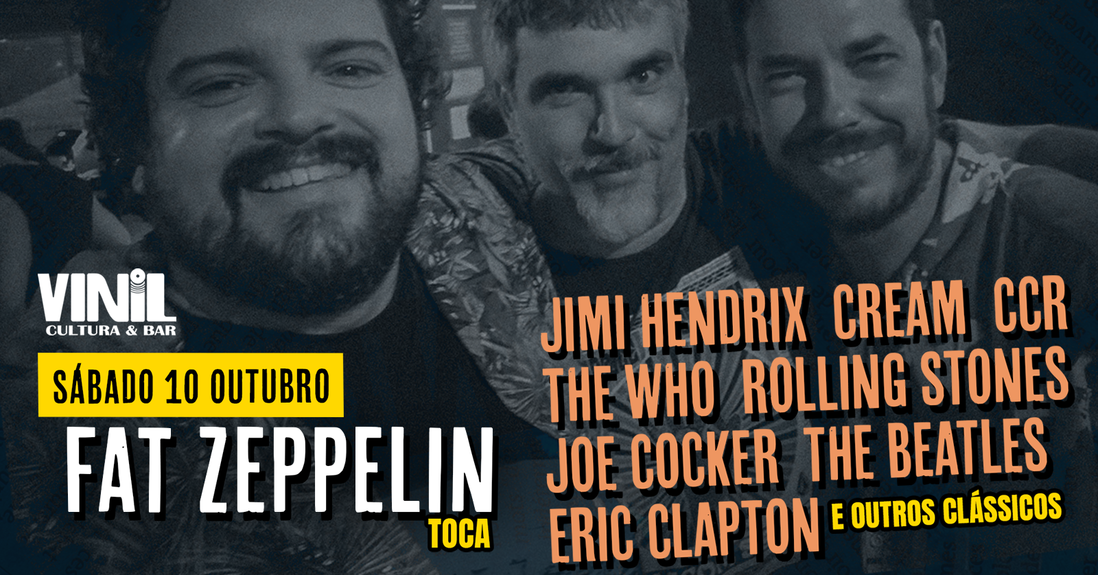 Fat Zeppelin toca Jimi Hendrix, Cream, CCR, The Who... e outros clássicos - Sábado 10 Outubro - Uberlândia, MG