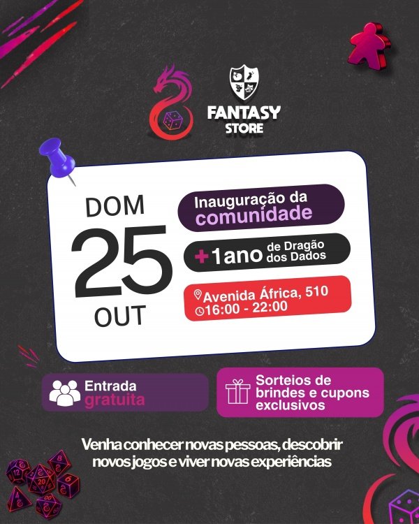 Imagem do evento Inauguração da Comunidade + 1 Ano de Dragão dos Dados