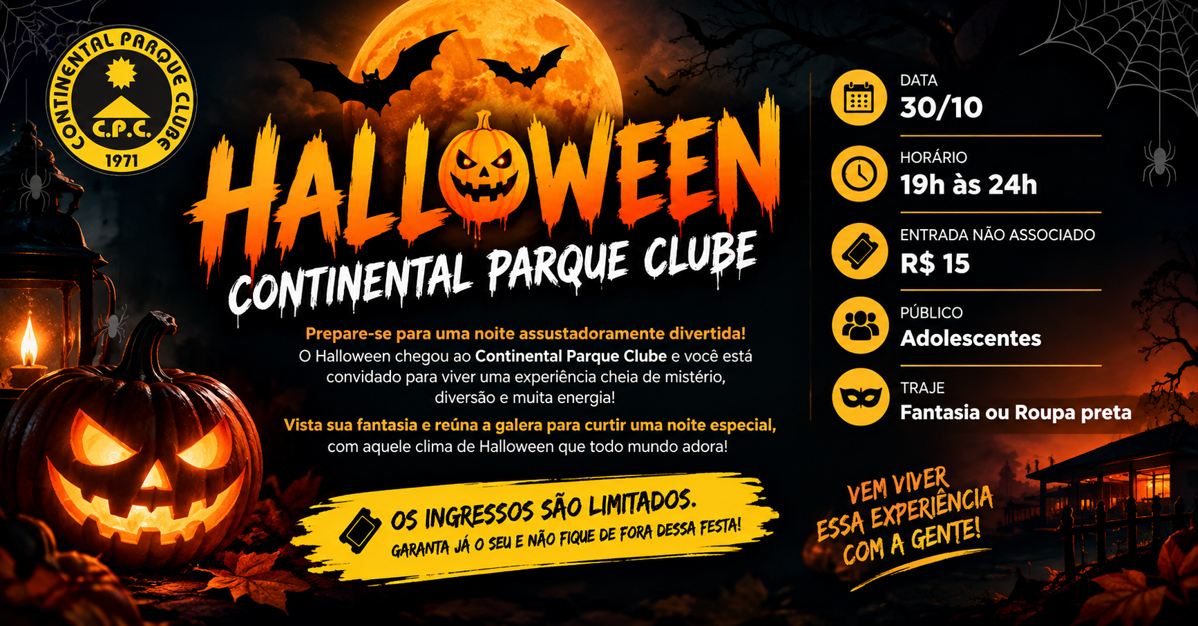 Halloween Continental Parque Clube - São Paulo, SP