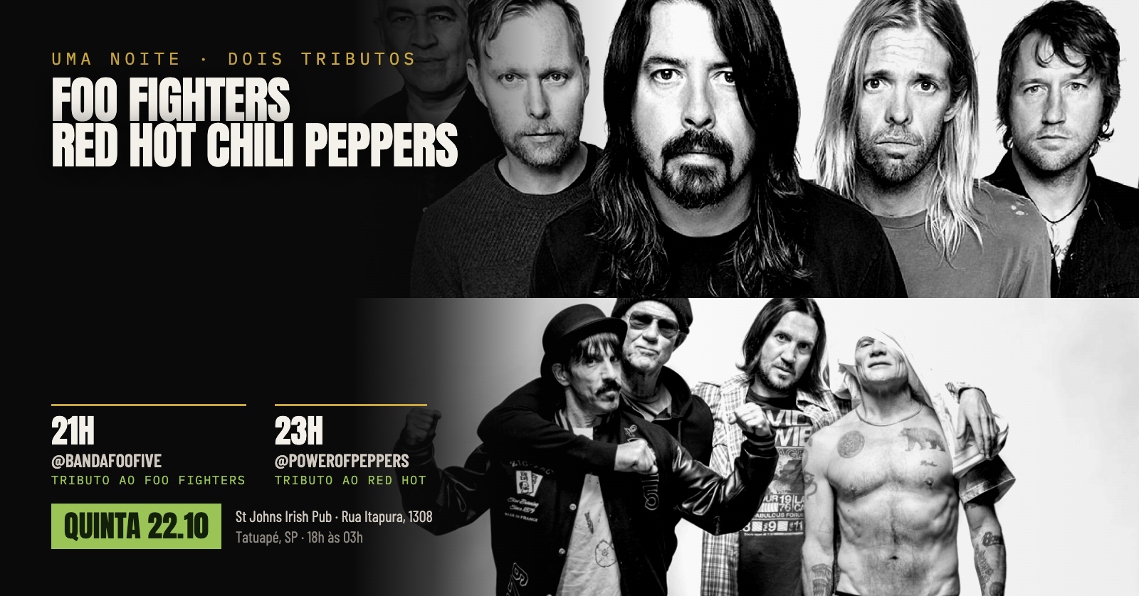 Source image — Red Hot Chili Peppers & Foo Fighters | Uma Noite de Tributos no St. John's