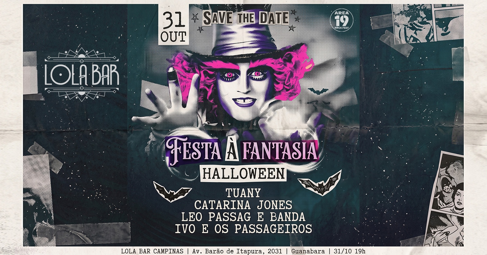 Festa à Fantasia Halloween | Lola Bar Campinas e ÁREA 19 Rock Fest Vol. 4 - Campinas, SP