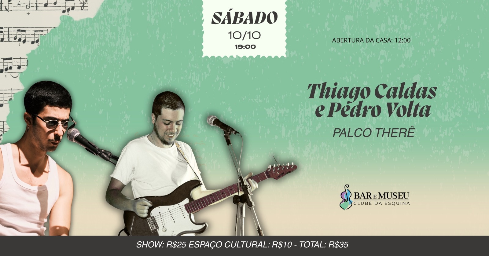 Imagem da fonte — SHOW - THIAGO CALDAS E PEDRO VOLTA - CLUBE DA ESQUINA