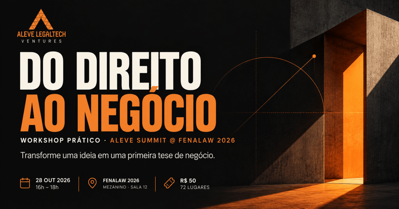 Imagem da fonte — WORKSHOP: Do direito ao negócio no Aleve Summit@FENALAW 2026