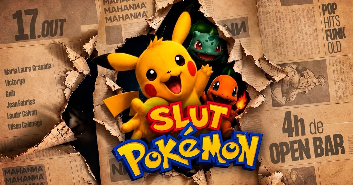 SLUT: POKÉMON | 4HRS OPEN BAR | SHOT ELÉTRICO DO PIKACHU - Passo Fundo, RS