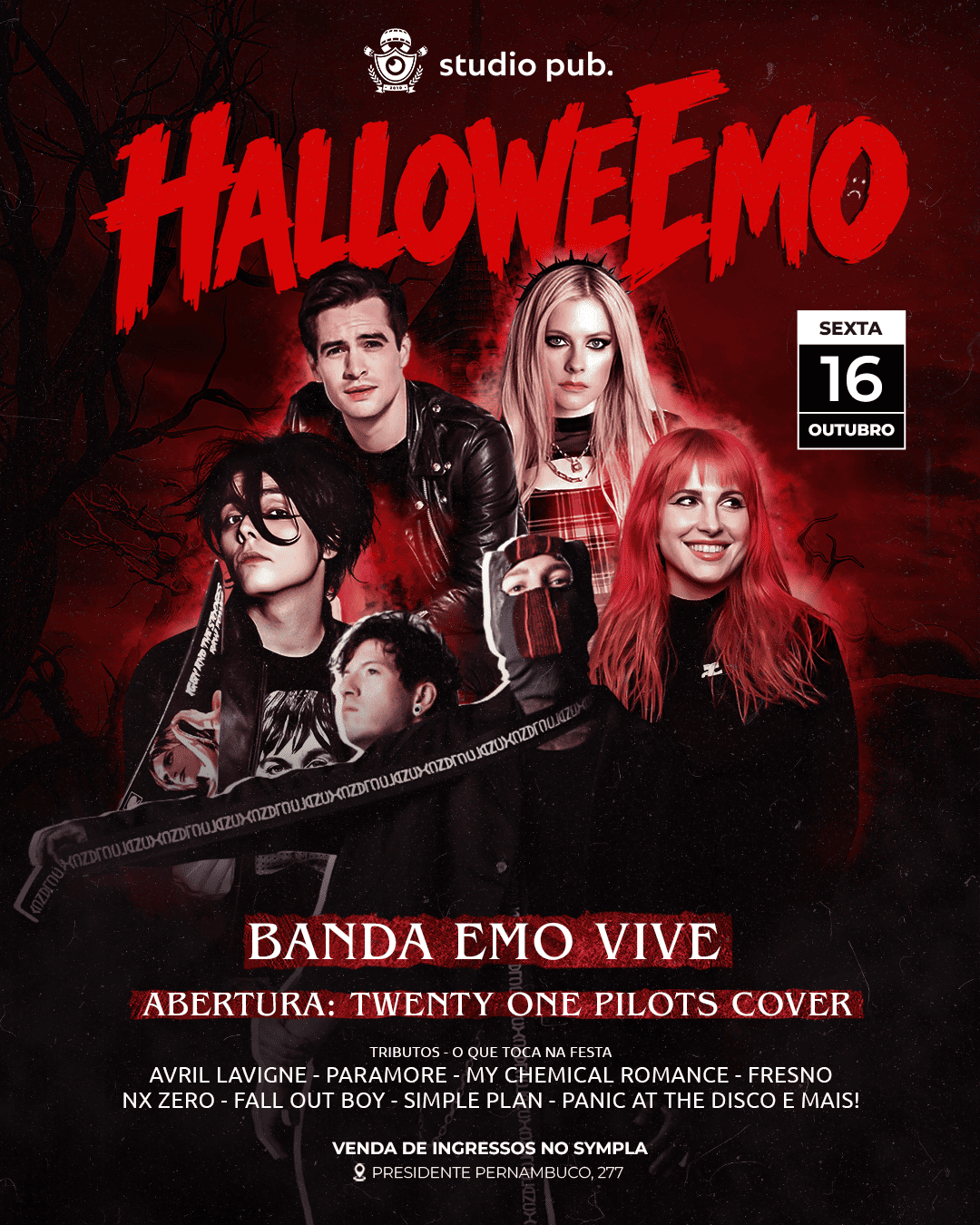Source image — HALLOWEEMO 2026 | Emo Vive + Twenty One Pilots Cover @StudioPub 16/10