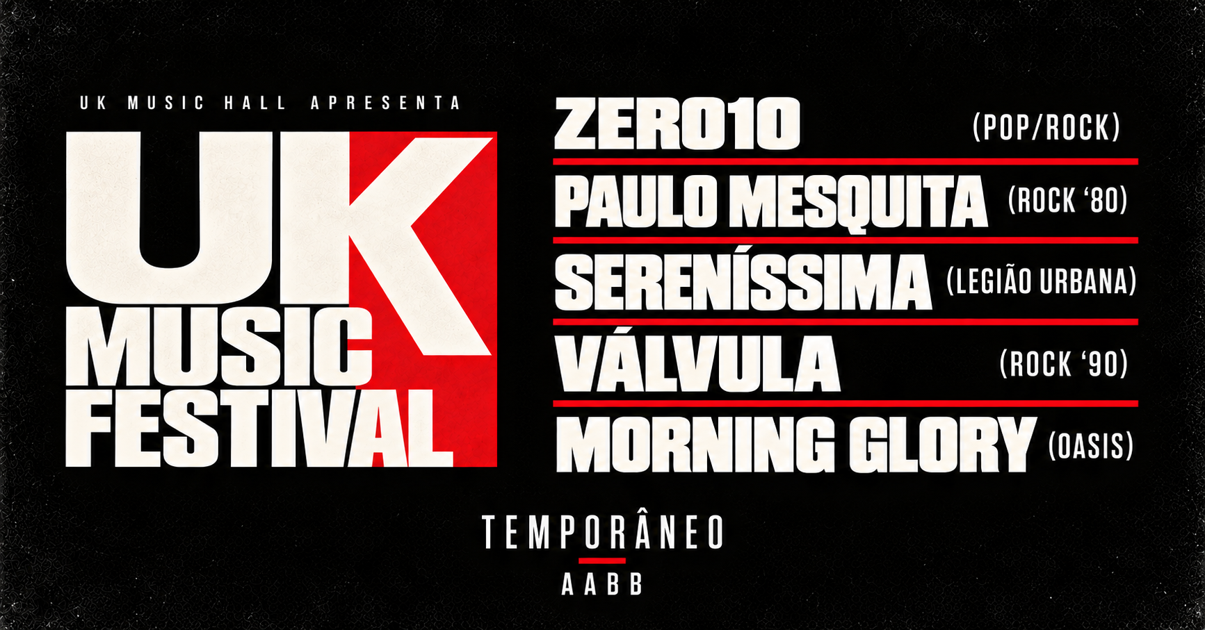 Imagem da fonte — UK MUSIC FESTIVAL // AABB - TEMPORÂNEO