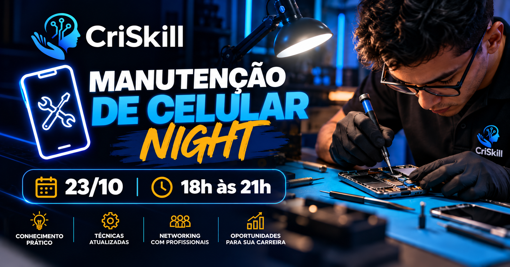 Imagem da fonte — Manutenção de Celular Night - CriSkill