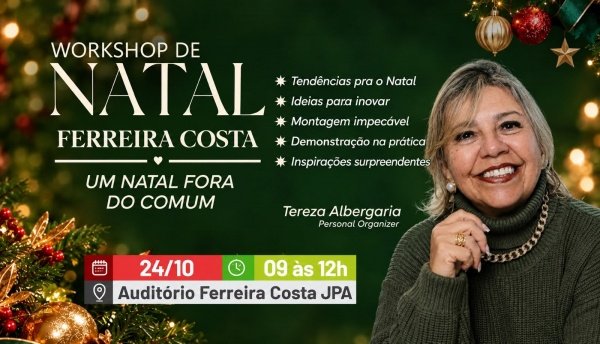 Imagem do evento WORKSHOP DE NATAL (um natal fora do comum) COM A PERSONAL ORGANIZER TEREZA ALBERGARIA