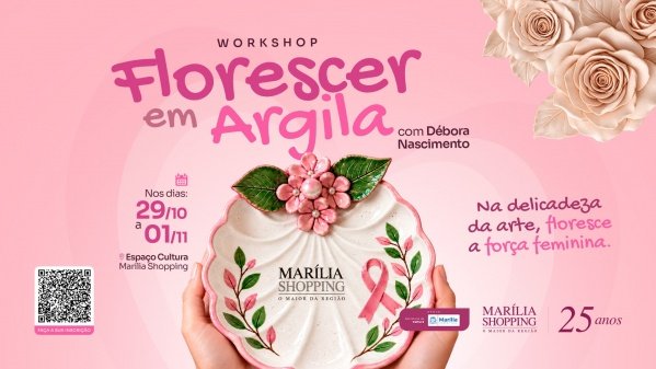 Imagem do evento Workshop de Cerâmica no Marília Shopping com Debora Nascimento