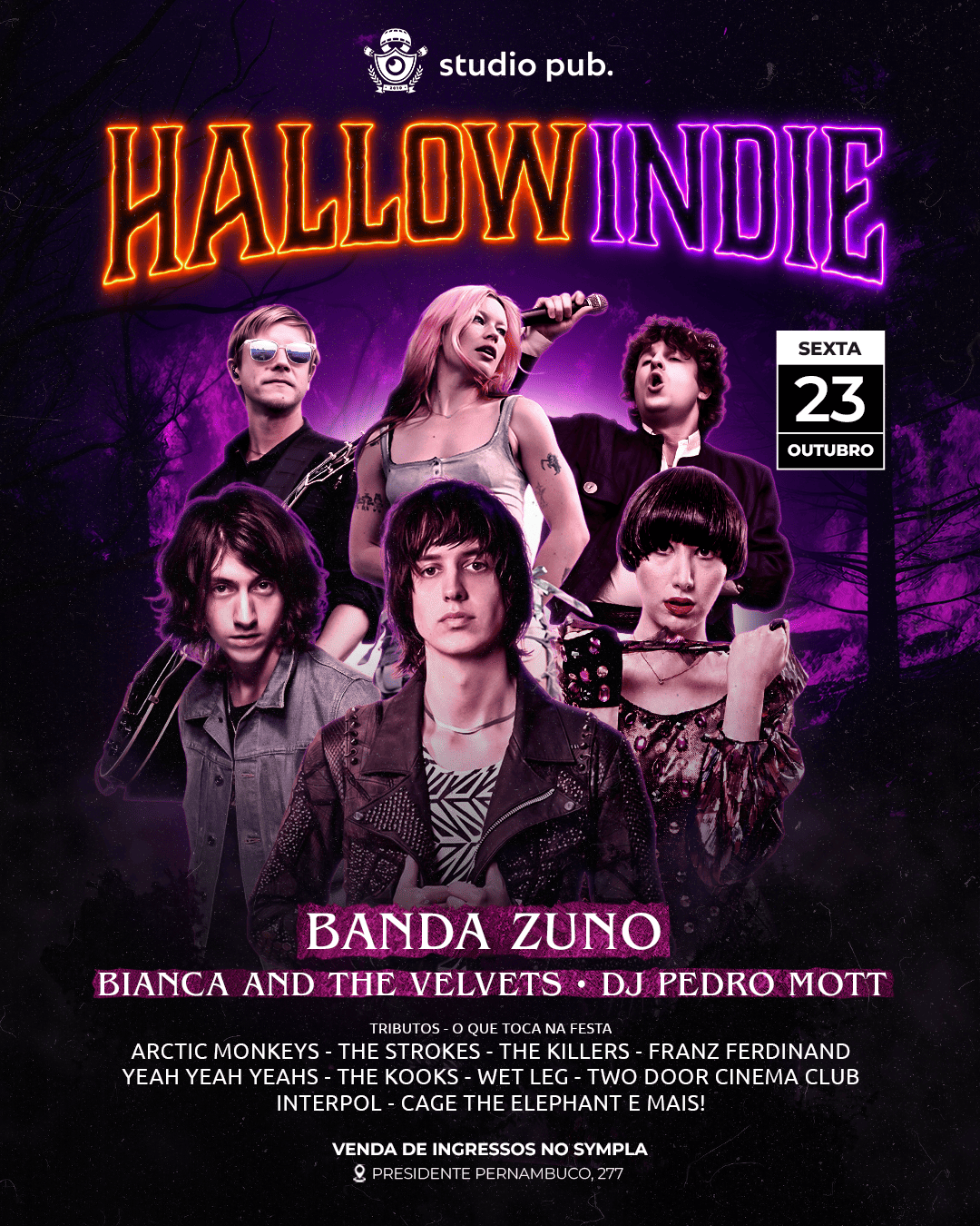 HALLOWINDIE 2026 | Zuno + Bianca And The Velvets + DJ Pedro Mott @StudioPub 23/10 - Belém, PA