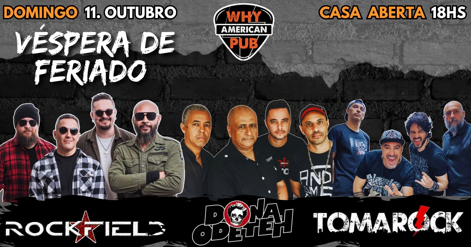 Imagen de la fuente — DOMINGO 11/10 - VÉSPERA DE FERIADO - ROCKFIELD + DONA ODETEH +TOMAROCK!