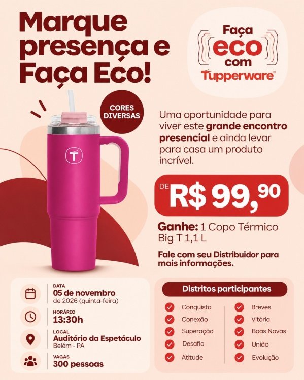 Imagem do evento PROJETO FAÇA ECO TUPPERWARE / 2026 - BELEM/CASTANHAL