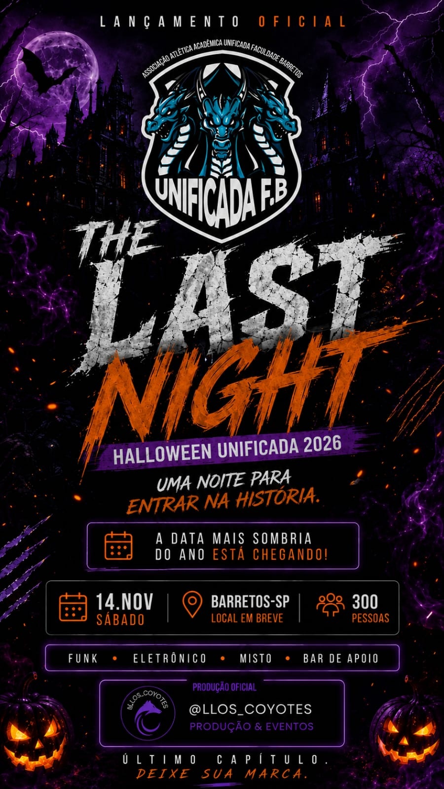 THE LAST NIGHT HALLOWEEN UNIFICADA 2026 - Barretos, SP