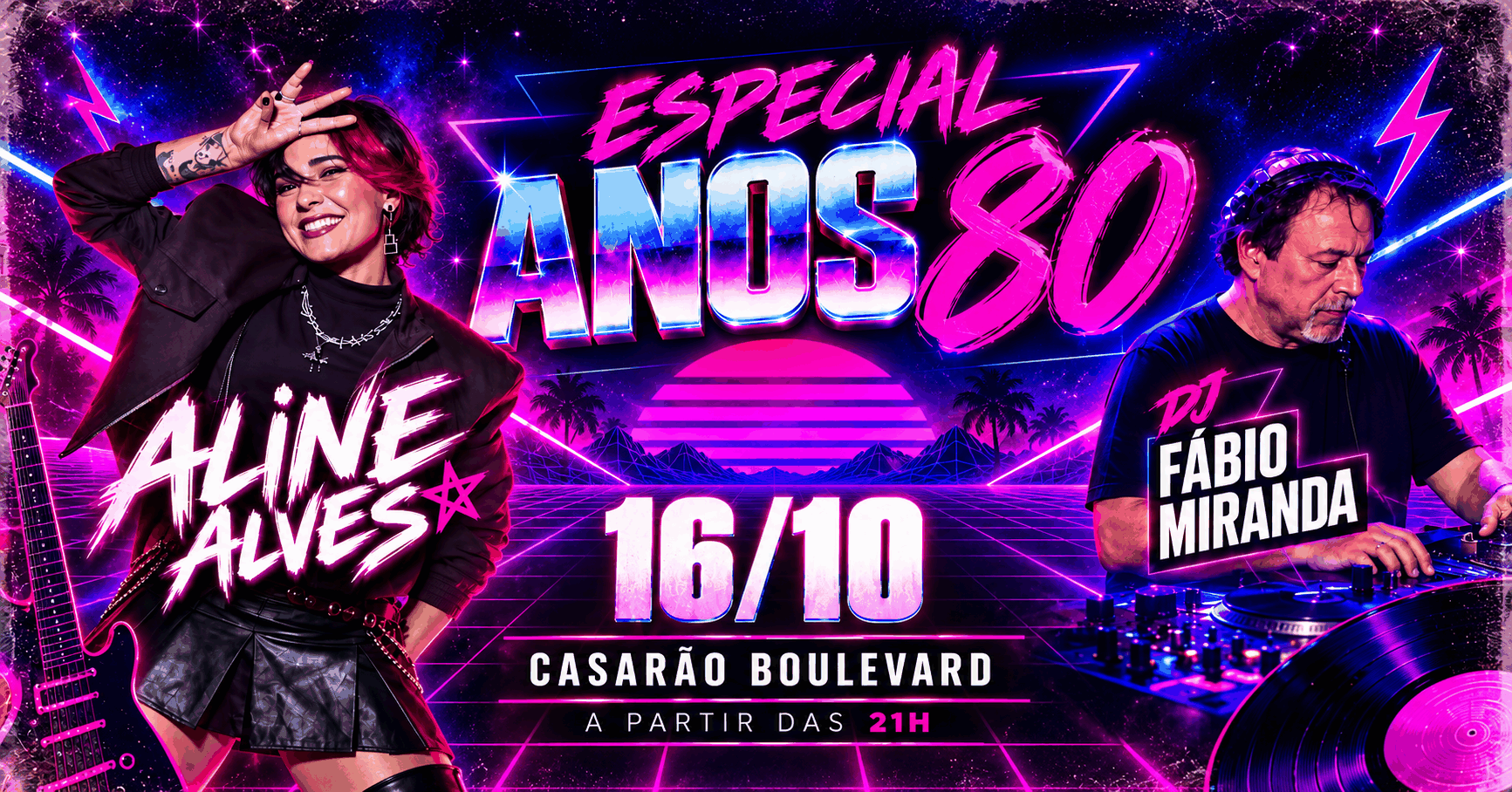 Aline Alves + DJ Fábio Miranda - Especial Anos 80 - Belém, PA