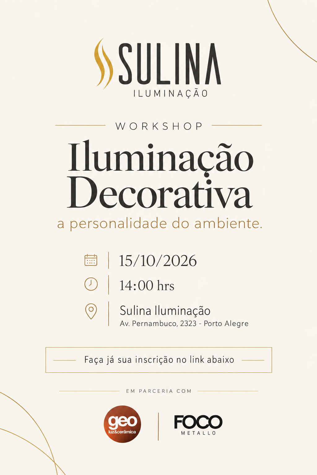 Source image — Workshop Iluminação Decorativa - A personalidade do ambiente