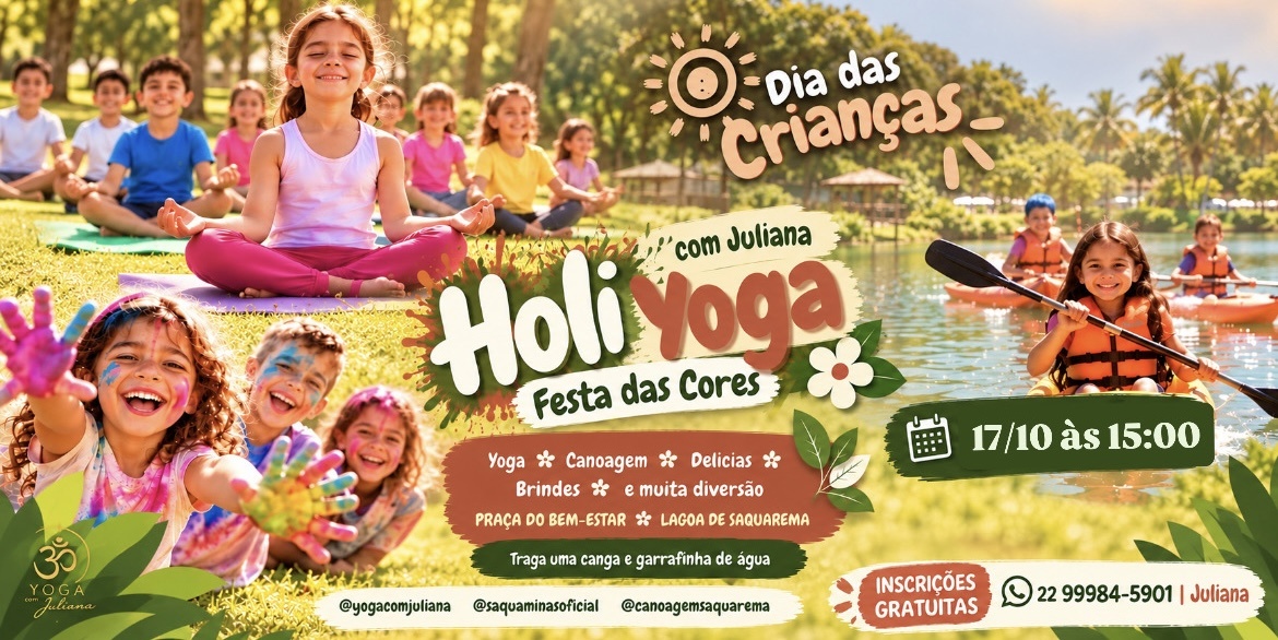 Holi Yoga - Festa das Cores - especial dia das crianças