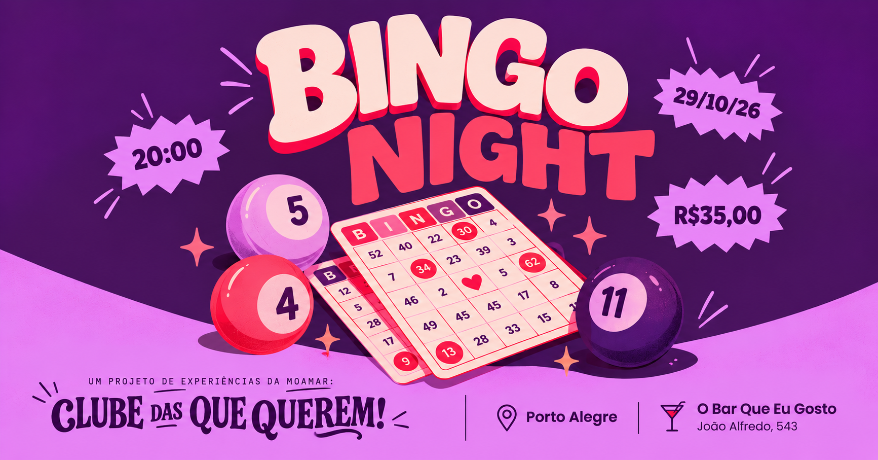 Source image — Clube das que Querem | Bingo Night