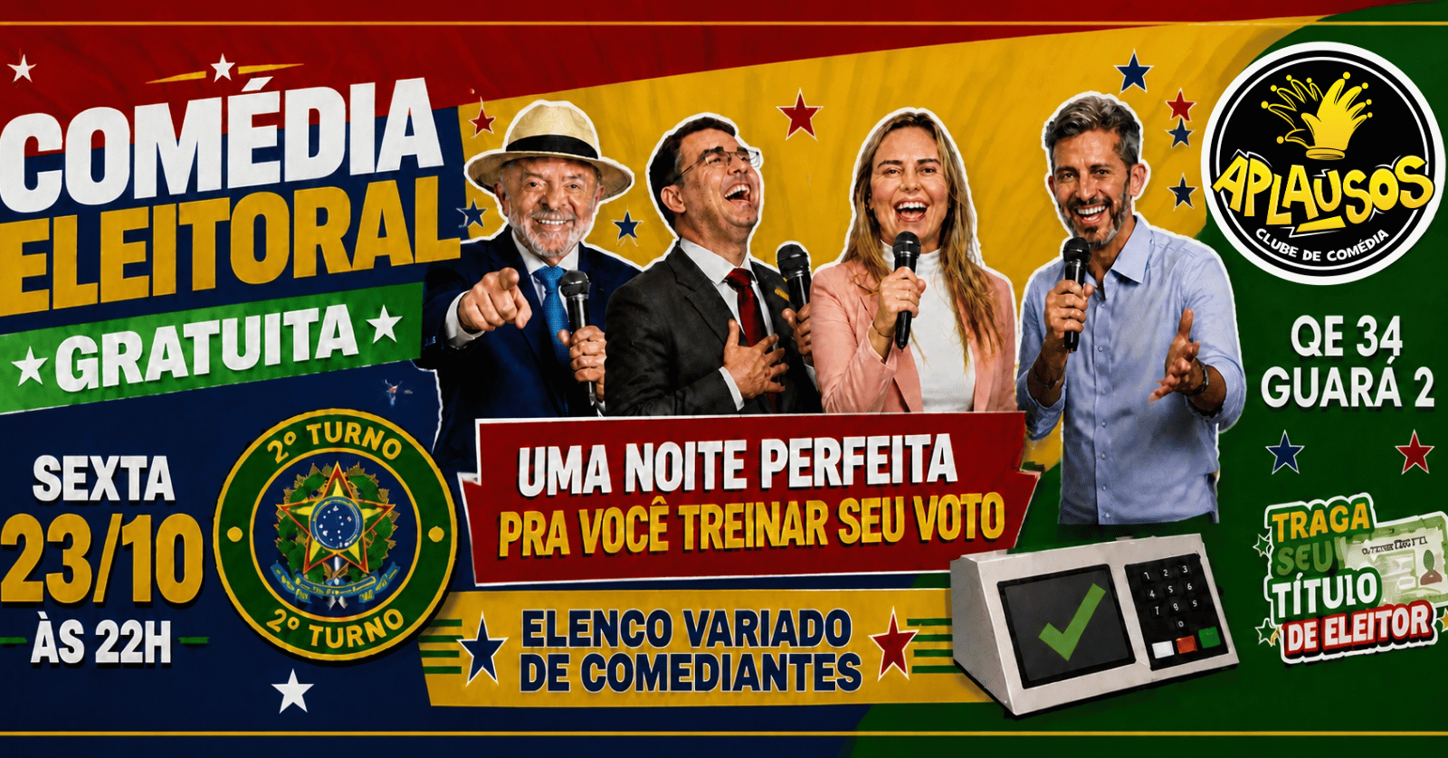Source image — Comédia Eleitoral Gratuita - Agora é 2º Turno - Stand-Up e interação com a plateia