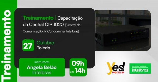 Imagem do evento TREINAMENTO |  Capacitação  da Central CIP 1020 (Central de  Comunicação IP Condominial Intelbras)