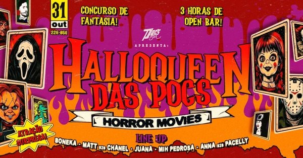 Imagem do evento HALLOWEEN DAS POCS -31/10 HORROR MOVIES 