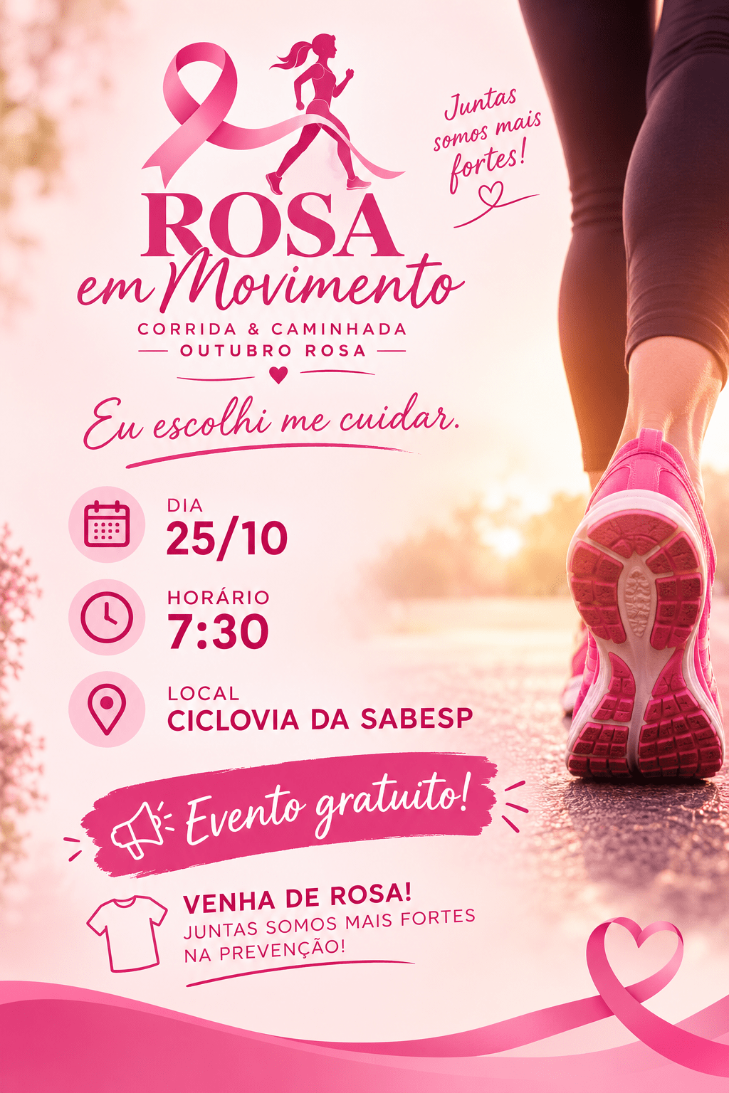 Corrida e Caminhada Rosa em Movimento