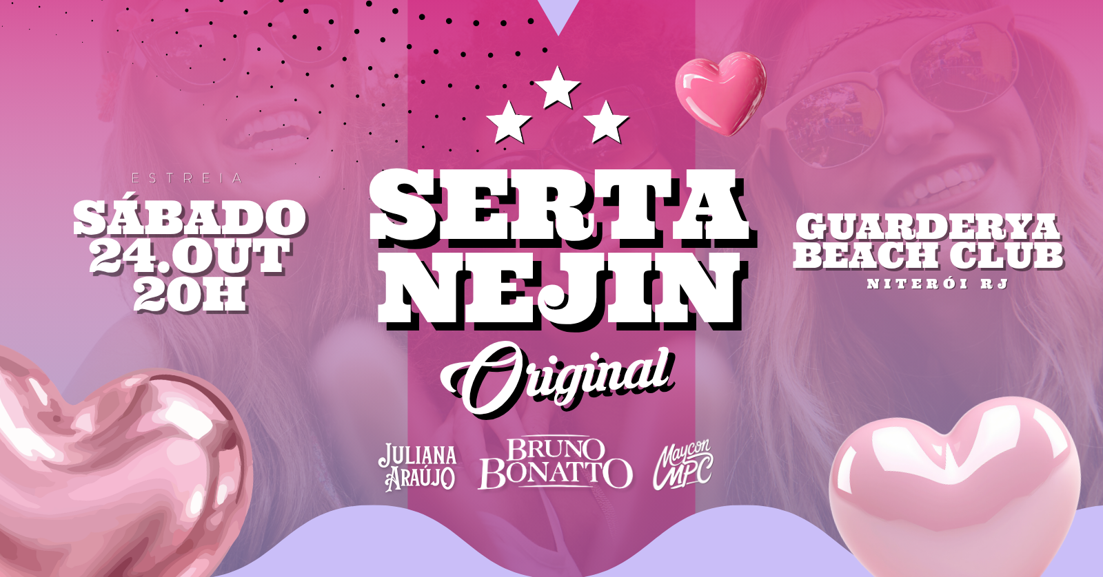 INGRESSOS: SERTANEJIN ORIGINAL (ESTREIA) | SÁB 24 OUT 20H | GUARDERYA BEACH CLUB - NITERÓI RJ - Niterói, RJ