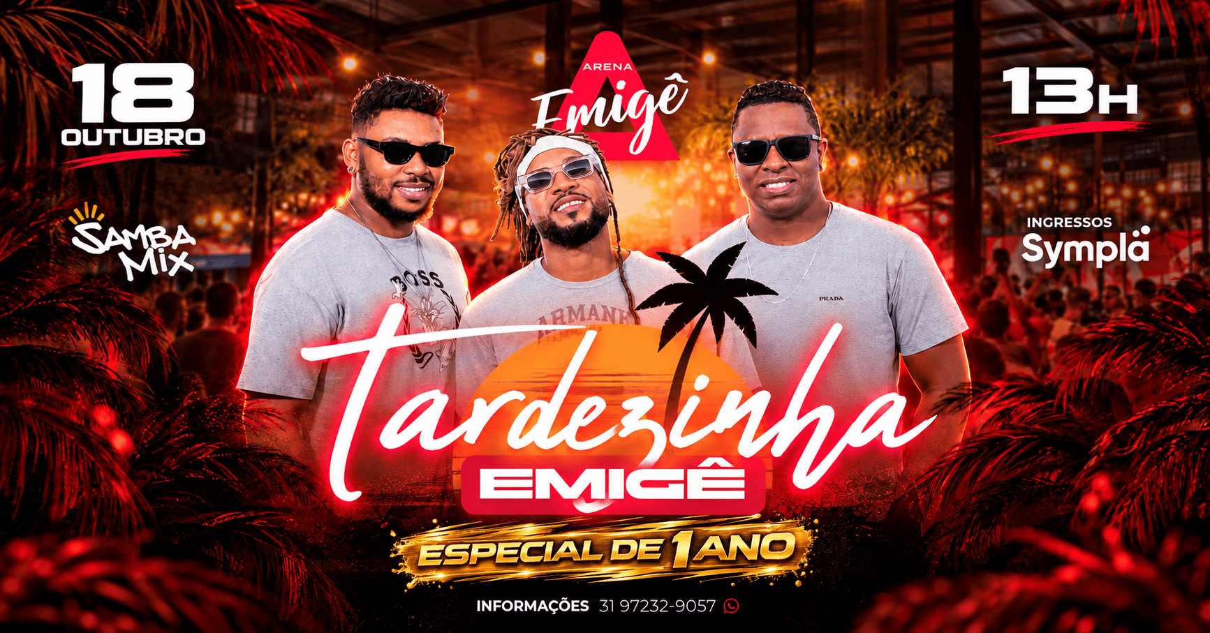TARDEZINHA EMIGÊ |Especial de 1 ano | Domingo - 18/10 - 13h - Contagem, MG