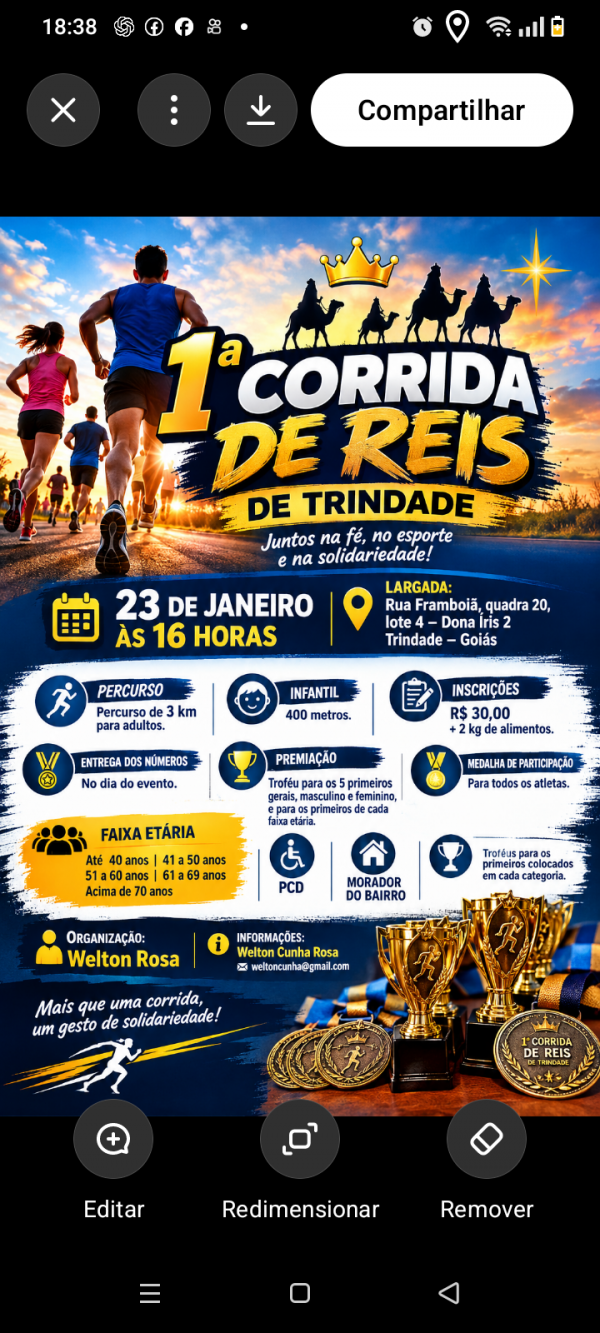 Imagem do evento Corrida reis trindade