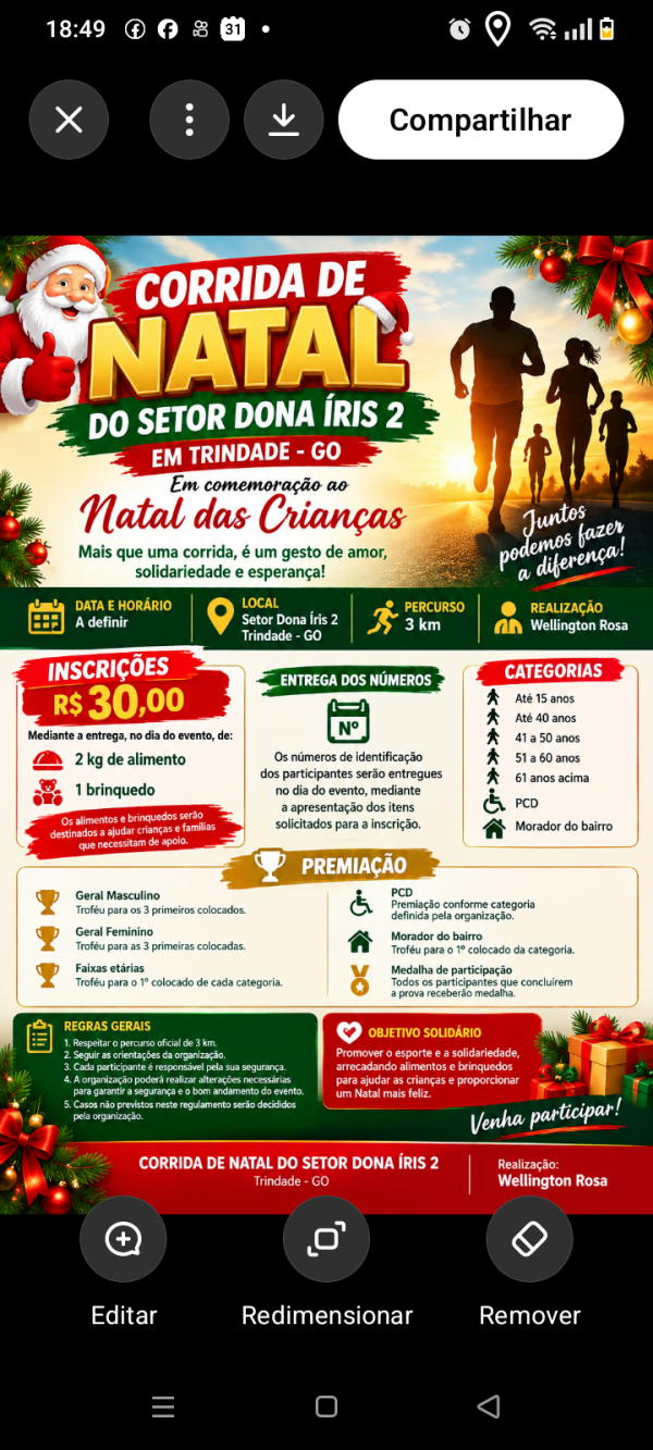 Imagem do evento Corrida natal trindade