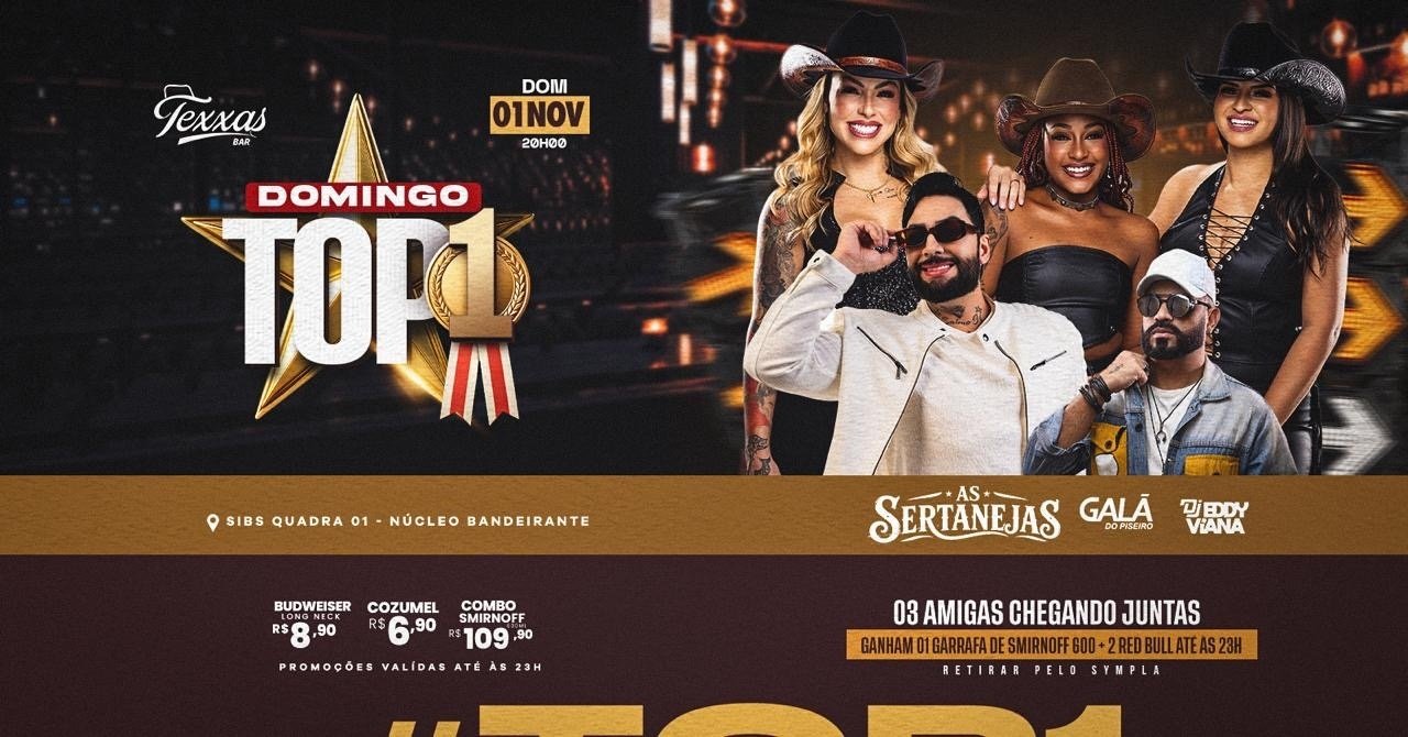 出典の画像 — TEXXAS BAR | DOMINGO TOP 1 - VÉSPERA DE FERIADO | AS SERTANEJAS - GALA DO PISEIRO - DJ EDDY VIANA
