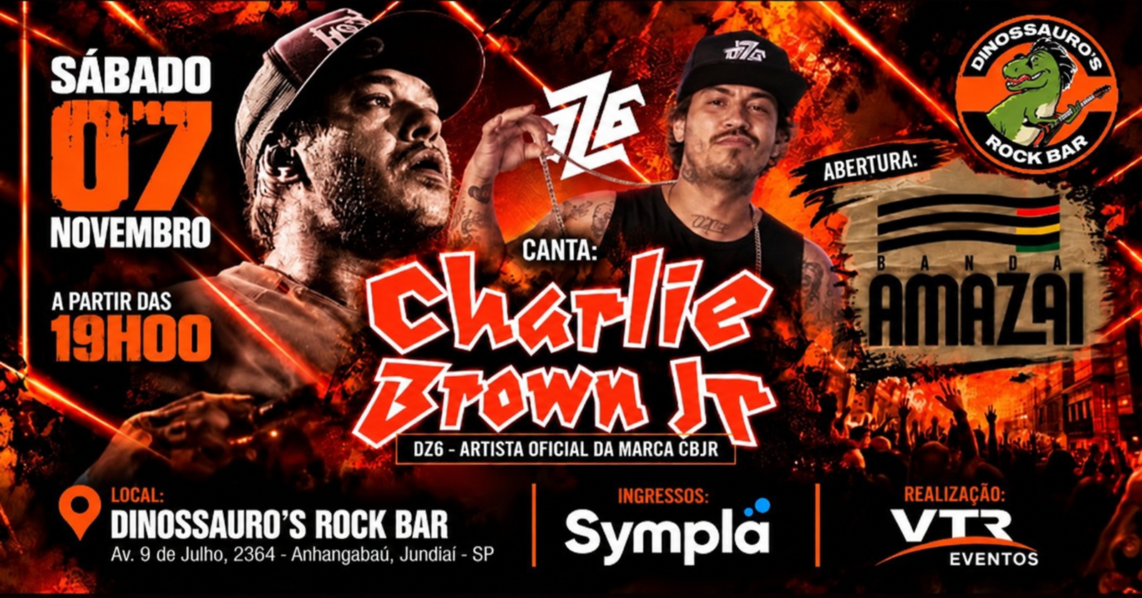 CHARLIE BROWN JUNIOR COM DZ6 e Banda AMAZAI - Jundiaí, SP