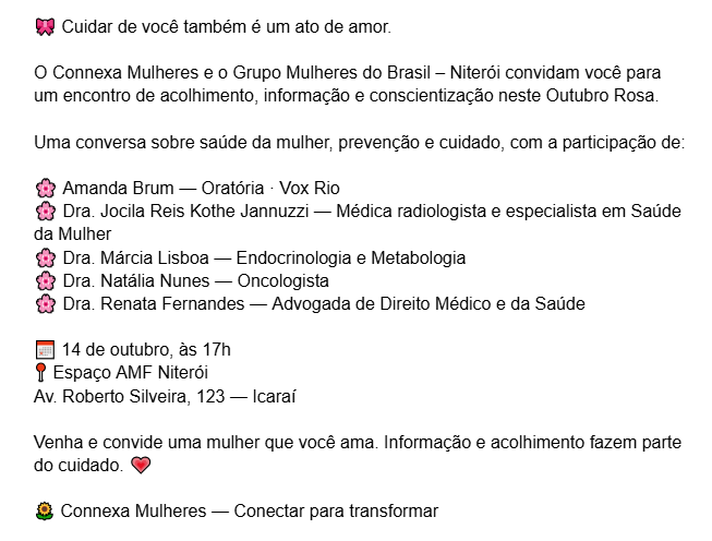 Imagem 1 da descrição do evento