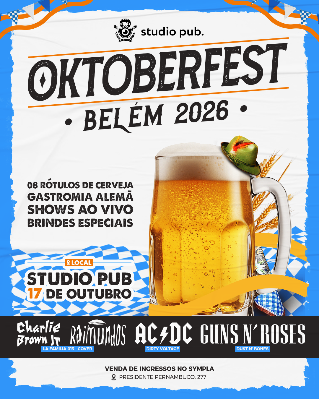 OKTOBERFEST BELÉM 2026 @StudioPub 17/10 - Belém, PA