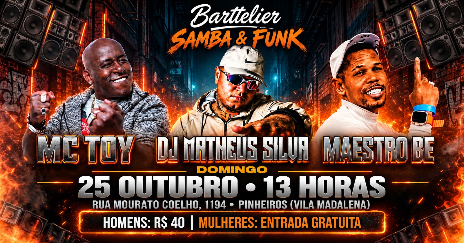 Barttelier Samba & Funk | MC Toy, DJ Matheus Silva e Maestro Be - São Paulo, SP