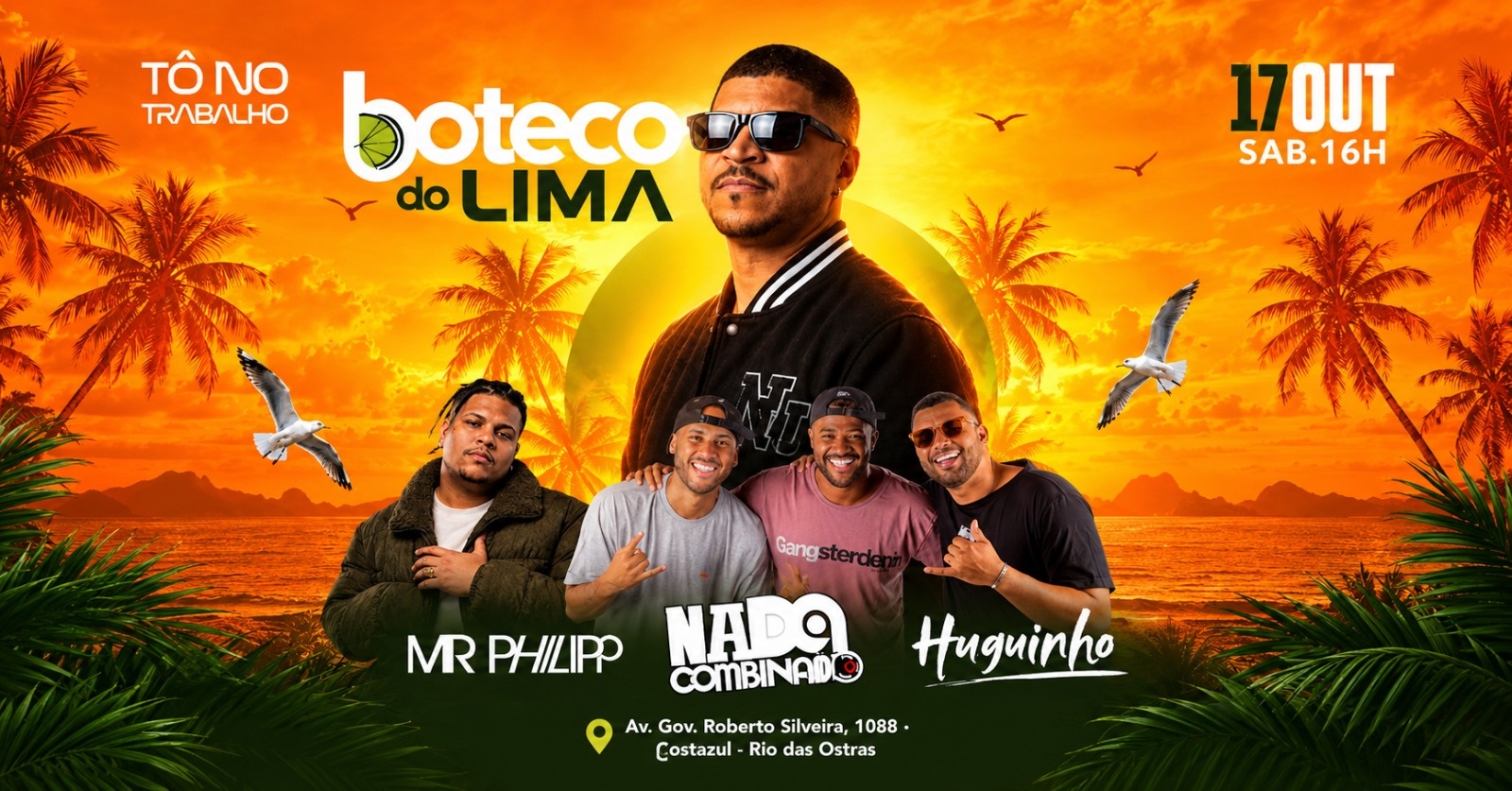 Boteco do Lima | 17OUT (SAB) | Tô no Trabalho - Rio das Ostras, RJ