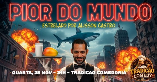 Imagem do evento SÃO LOURENÇO- ALISSON CASTRO em PIOR DO MUNDO NO TRADIÇÃO COMEDY
