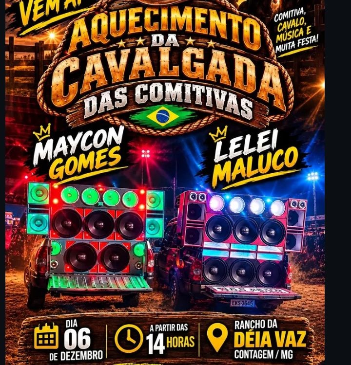 Aquecimento da cavalgada das comitivas - Contagem, MG