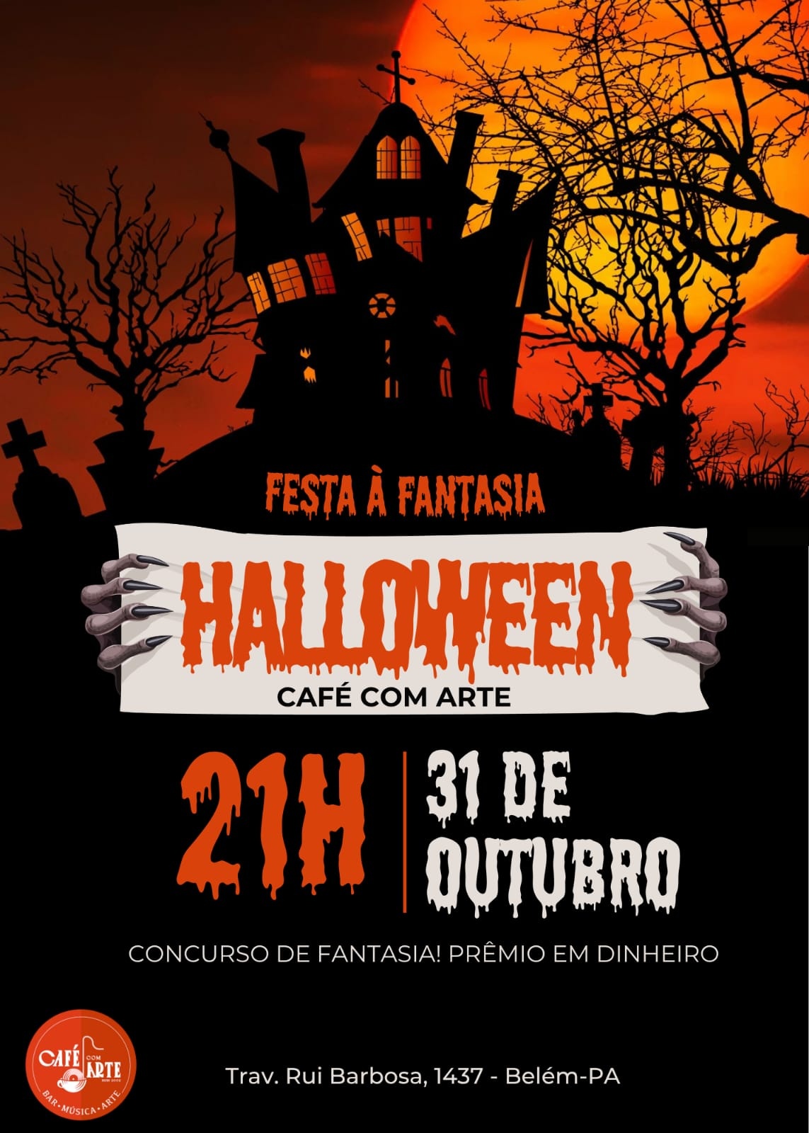 HALLOWEEN CAFÉ COM ARTE FESTA À FANTASIA - Belém, PA