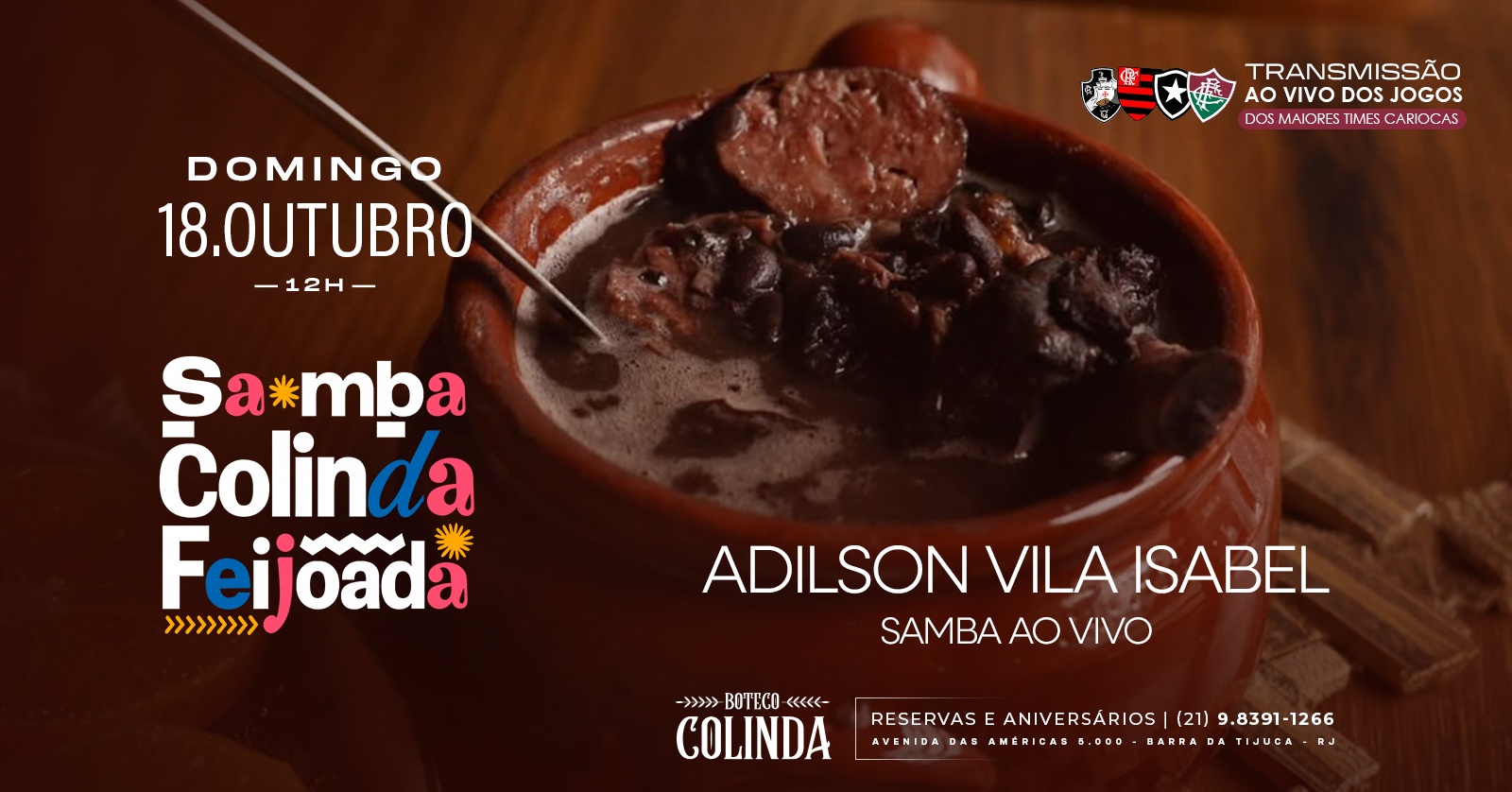 SAMBA COLINDA (18/10) com Cantor Adilson Da Vila