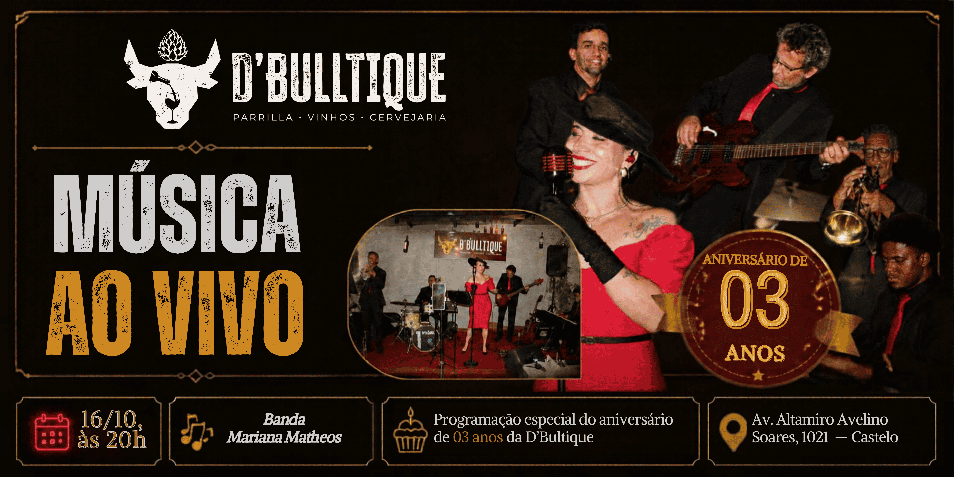 Banda Mariana Matheos - Aniversário 03 Anos da D'Bulltique - Belo Horizonte, MG