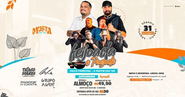 Imagem do evento THIAGO SOARES - PAGODE DO CANTA - AGITAI - RICK  PALCO PRINCIPAL NO MUSTA GASTRO BEACH ITAQUERA