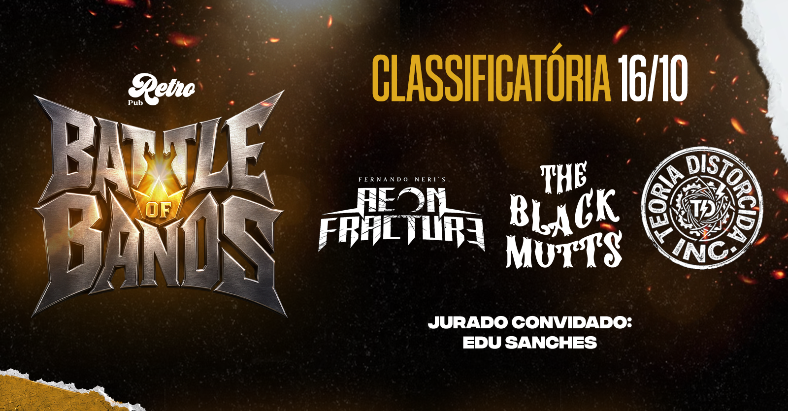 BATTLE OF BANDS: 16/10 - AEON FRACTURE x THE BLACK MUTTS x TEORIA DISTORCIDA INC - São Bernardo do Campo, SP