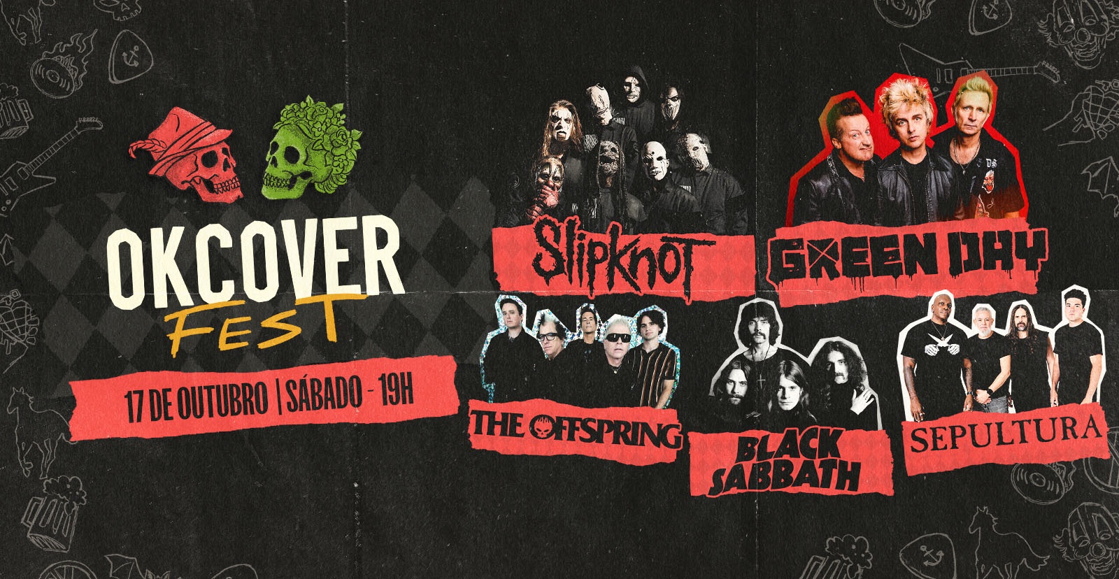 OKCOVERFEST #2 - Slipknot, Green Day, Offspring, Black Sabbath, Sepultura, Pantera - Blumenau, SC